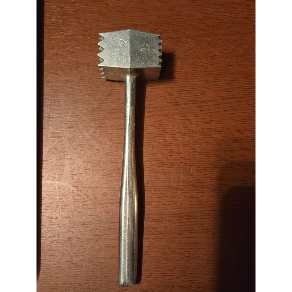 Vintage Tala Meat Tenderizer Mallet Aluminum Made in England Dual Sided Silver